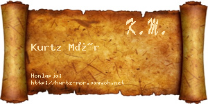 Kurtz Mór névjegykártya
